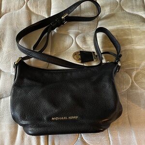 Michael Kors Black Pebbled Leather Shoulder Bag